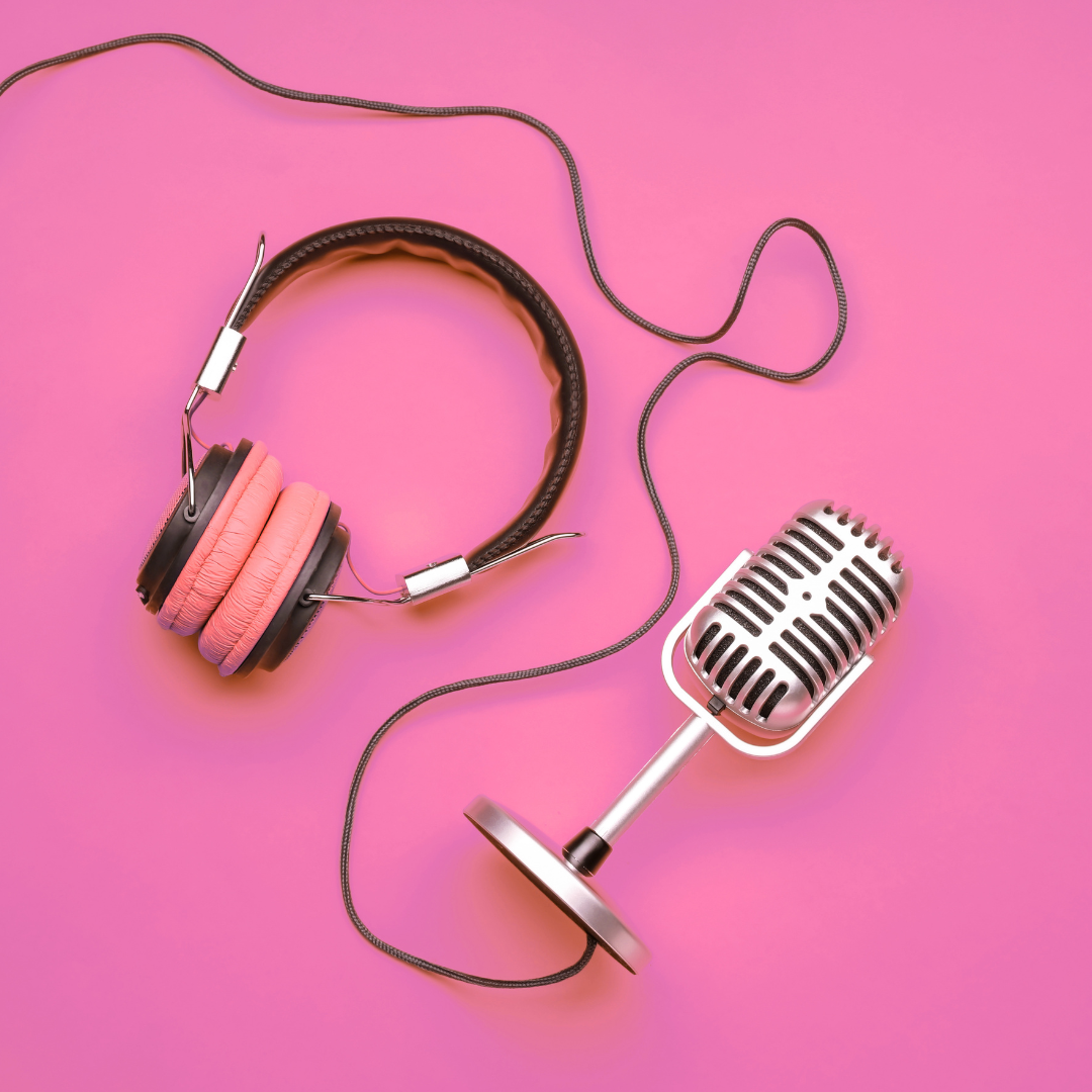 • woman recording podcast for business • podcast marketing and audience trust • entrepreneur podcast strategy workspace • podcasting for client attraction